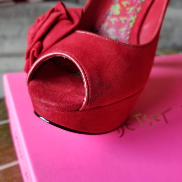 Betsey Johnson Suede Kalen Peep Toe Pumps - Picture 8 of 10